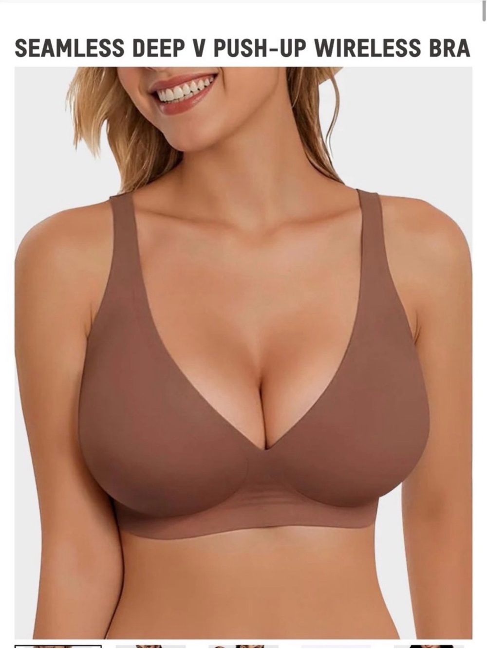 Shecurve Seamless Deep V Push-Up Wireless Bra